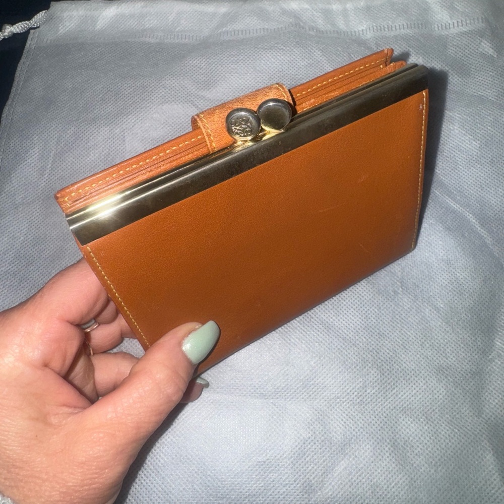 Loewe Tan Leather Wallet with Gold Accent - Picture 9 of 11